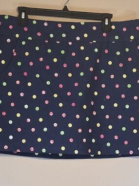Zac & Rachel Navy Skort with Bright Polka Dots